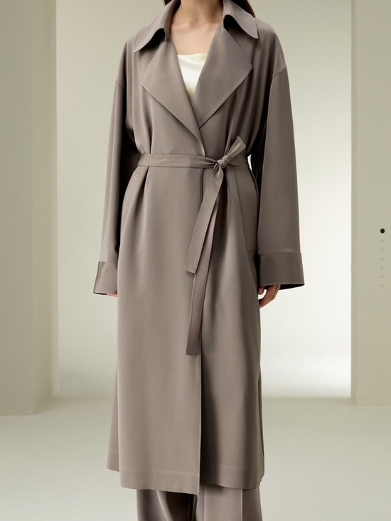 Lilysilk Jackets & Blazers - Lilysilk M Women’s Taupe Belted Trench Coat